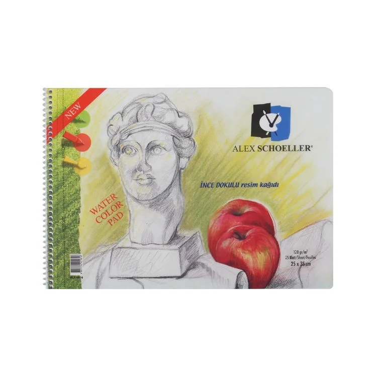 Alex Schoeller PP Kapak Resim ve Eskiz Çizim Defteri 120 gr. 25x35 cm. 25 yp.