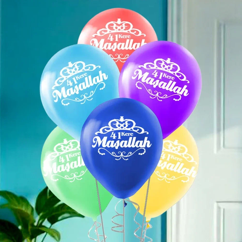 41 Kere Maşallah Baskılı Karışık Renk Balon 11"