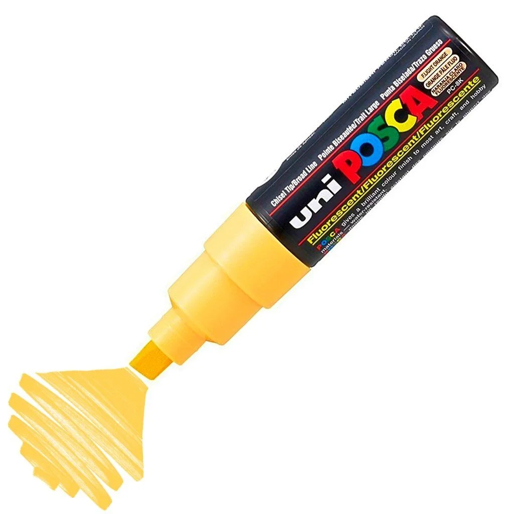 Uni Posca PC-8K Boyama Markörü 8 mm. Kesik Uç FLORESAN AÇIK TURUNCU