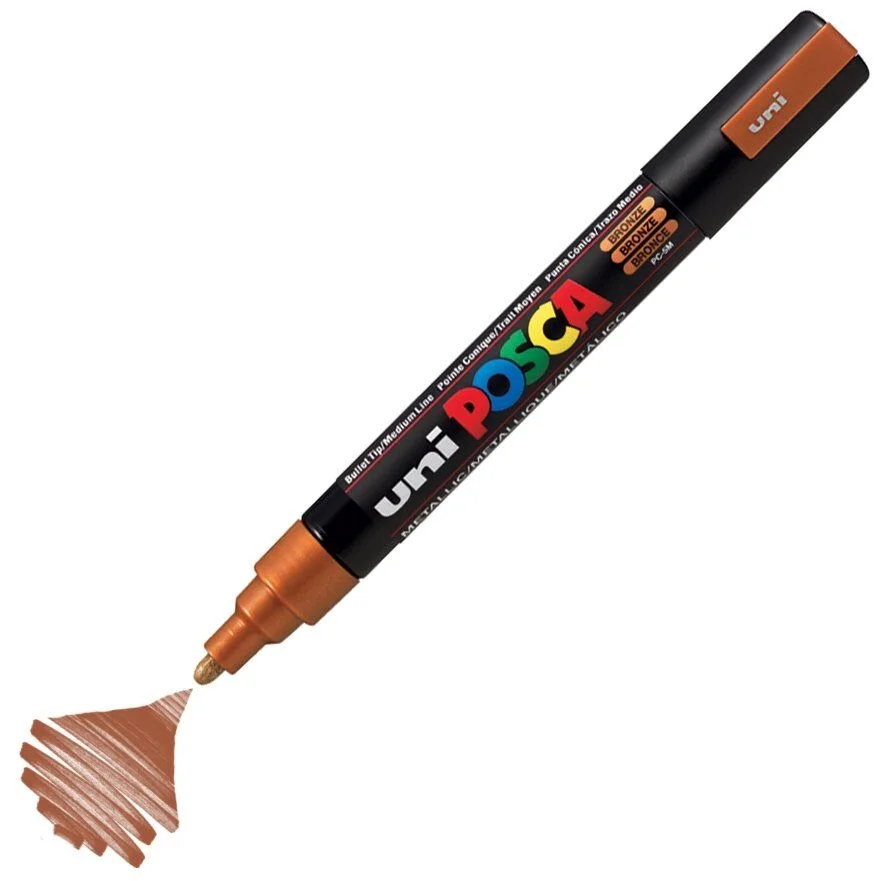 Uni Posca PC-5M Boyama Markörü 1.8-2.5 mm. METALİK BRONZ