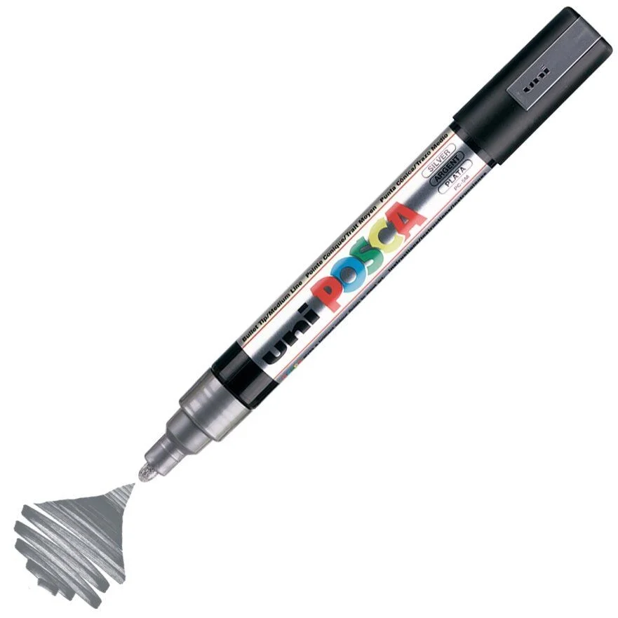 Uni Posca PC-5M Boyama Markörü 1.8-2.5 mm. METALİK GÜMÜŞ