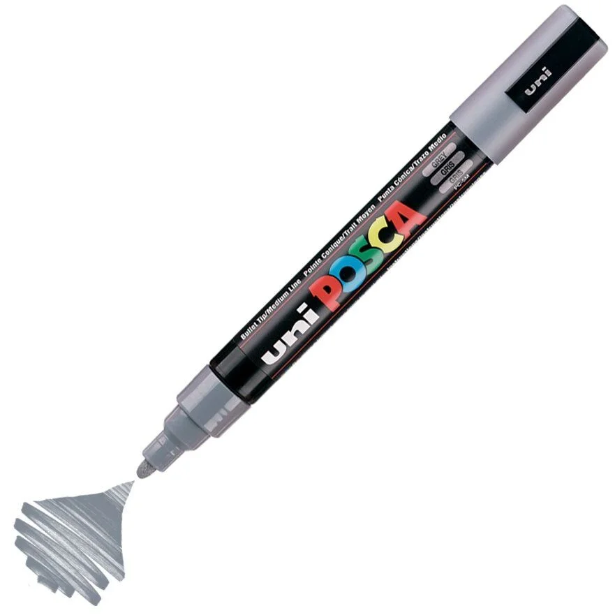 Uni Posca PC-5M Boyama Markörü 1.8-2.5 mm. GRİ