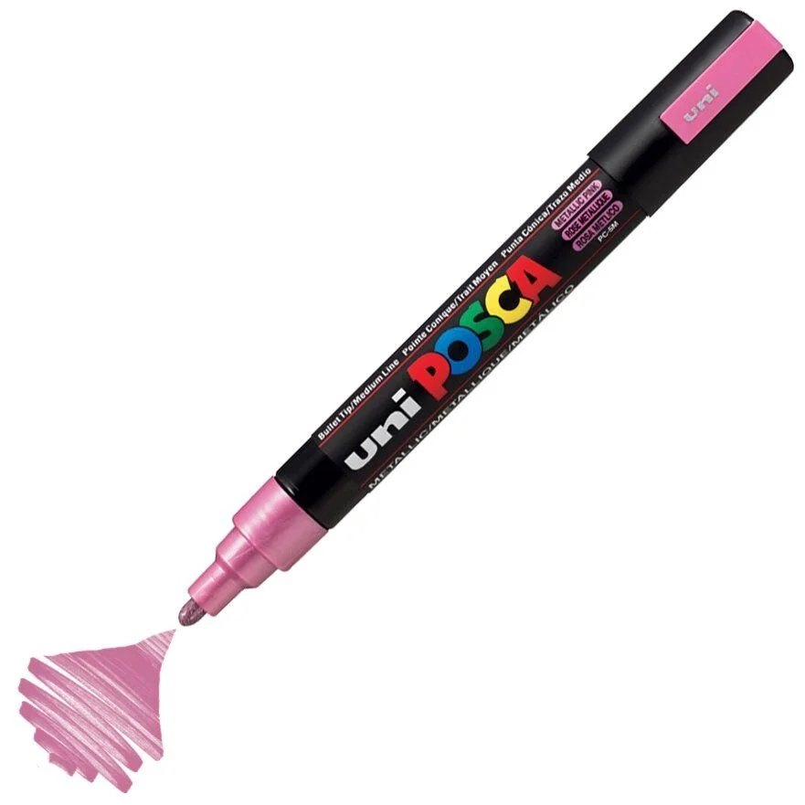 Uni Posca PC-5M Boyama Markörü 1.8-2.5 mm. METALİK PEMBE