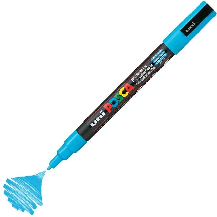 Uni Posca PC-3M Boyama Markörü 0.9-1.3 mm. AÇIK MAVİ