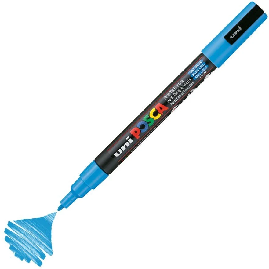 Uni Posca PC-3M Boyama Markörü 0.9-1.3 mm. GÖK MAVİSİ