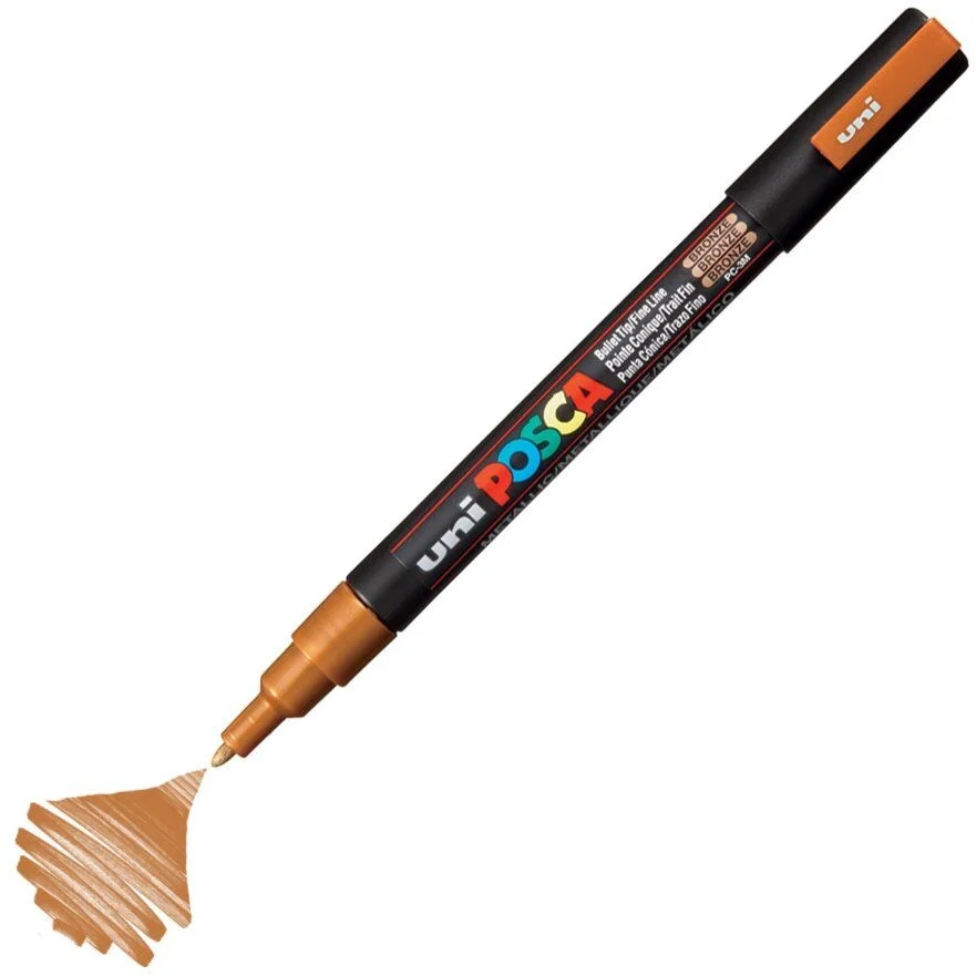 Uni Posca PC-3M Boyama Markörü 0.9-1.3 mm. METALİK BRONZ