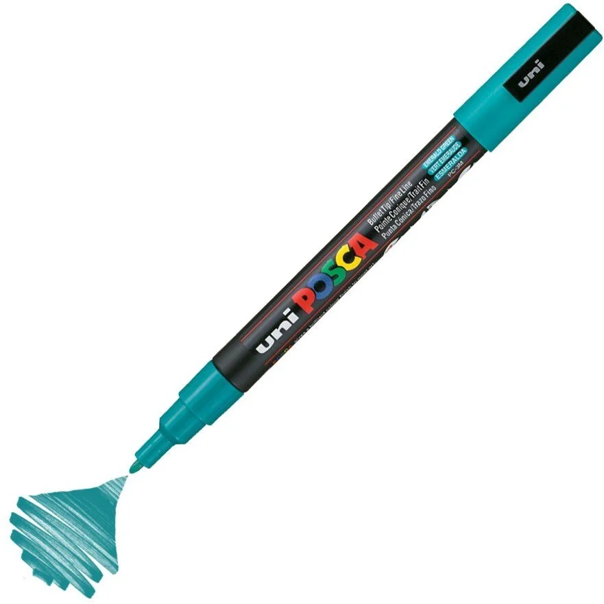 Uni Posca PC-3M Boyama Markörü 0.9-1.3 mm. ZÜMRÜT YEŞİLİ
