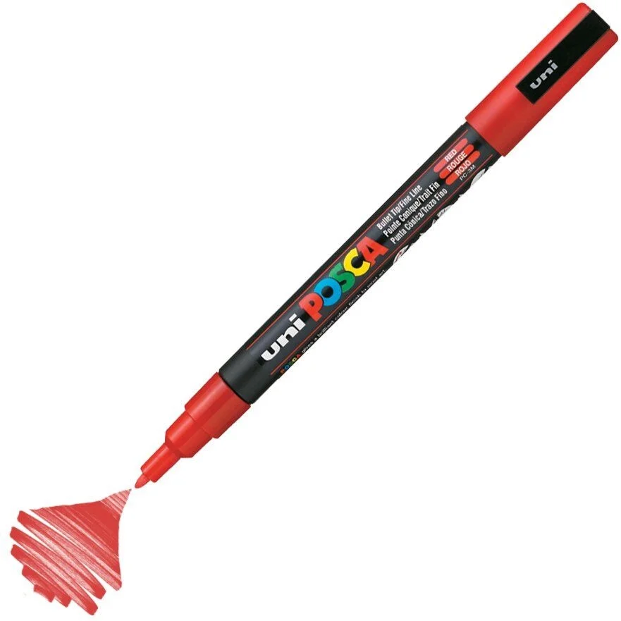 Uni Posca PC-3M Boyama Markörü 0.9-1.3 mm. KIRMIZI