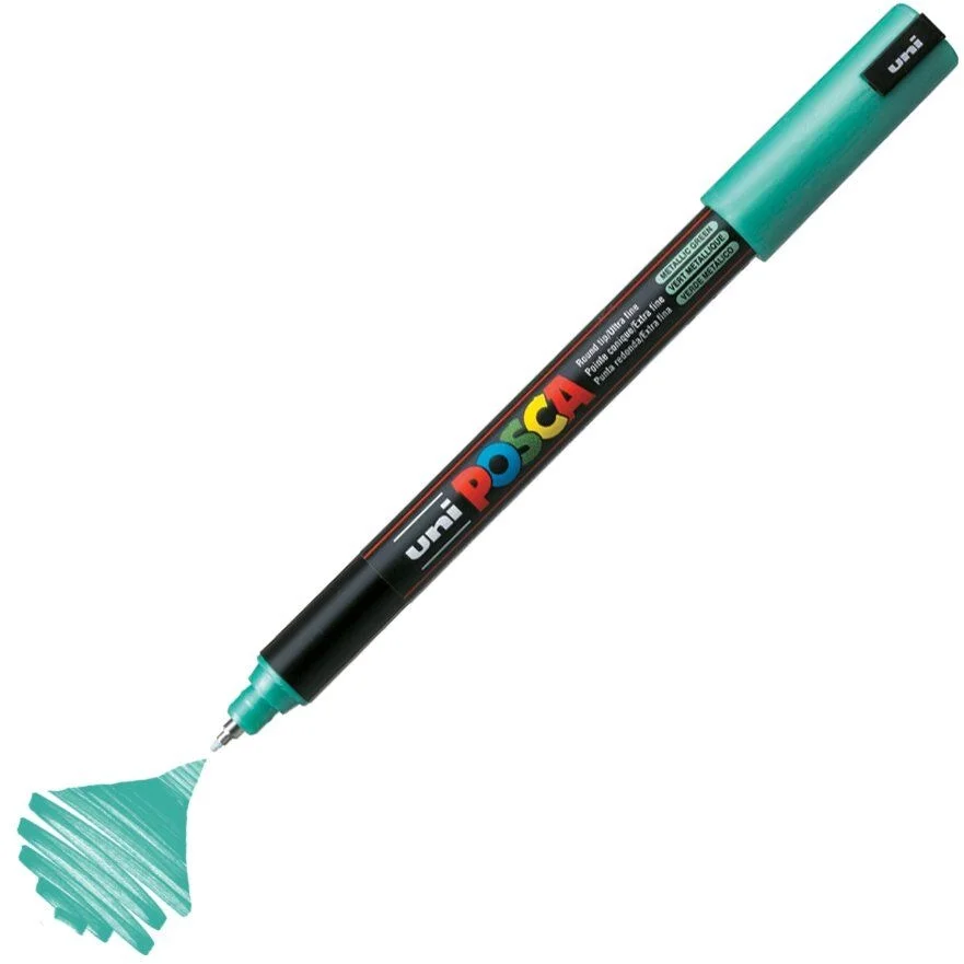 Uni Posca PC-1MR Boyama Markörü 0.7 mm. METALİK YEŞİL