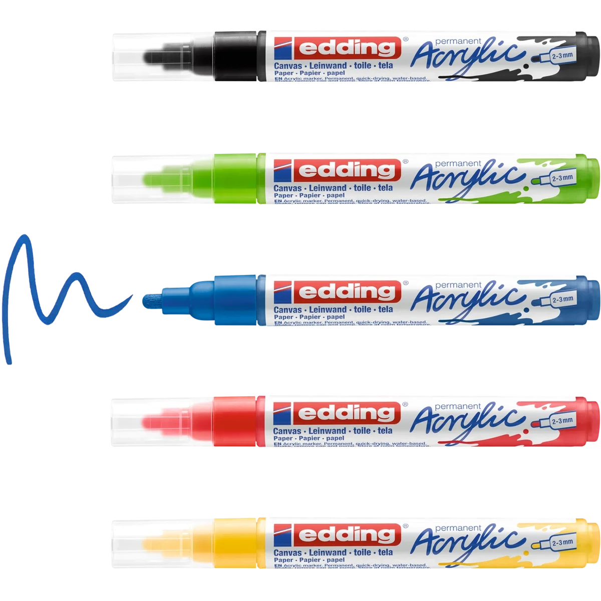 Edding 5100 Akrilik Boyama Markörü Seti 2-3 mm 5 RENK SET BASIC