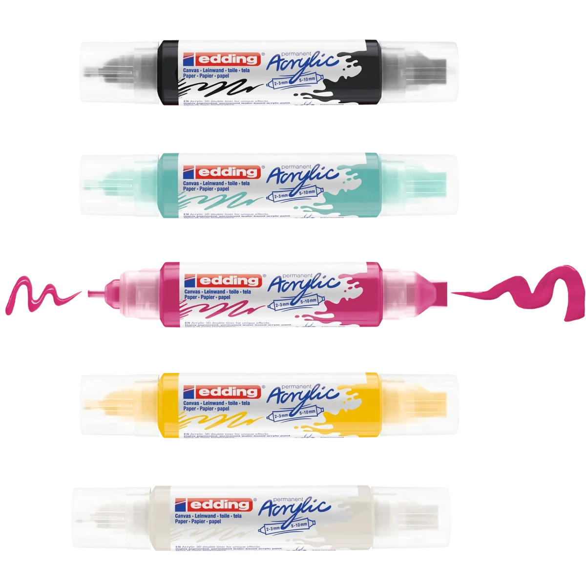 Edding 5400 Akrilik Boyama Markörü Seti 3D Double Liner 5 RENK SET BASIC