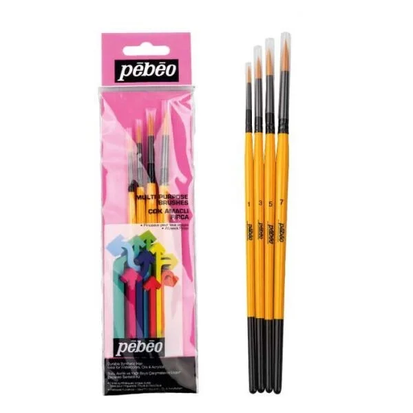 Pebeo 4'lü Yuvarlak Fırça Seti (1,3,5,7) SET-1