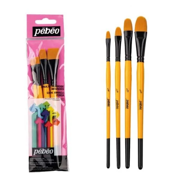 Pebeo 4'lü Düz Fırça Seti (1/4,3/8,1/2,5/8) SET-10