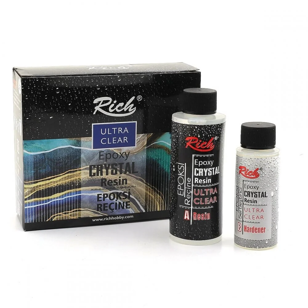 Rich Crystal Resin Transparan Şeffaf Kristal Epoksi Reçine Seti 180 cc.