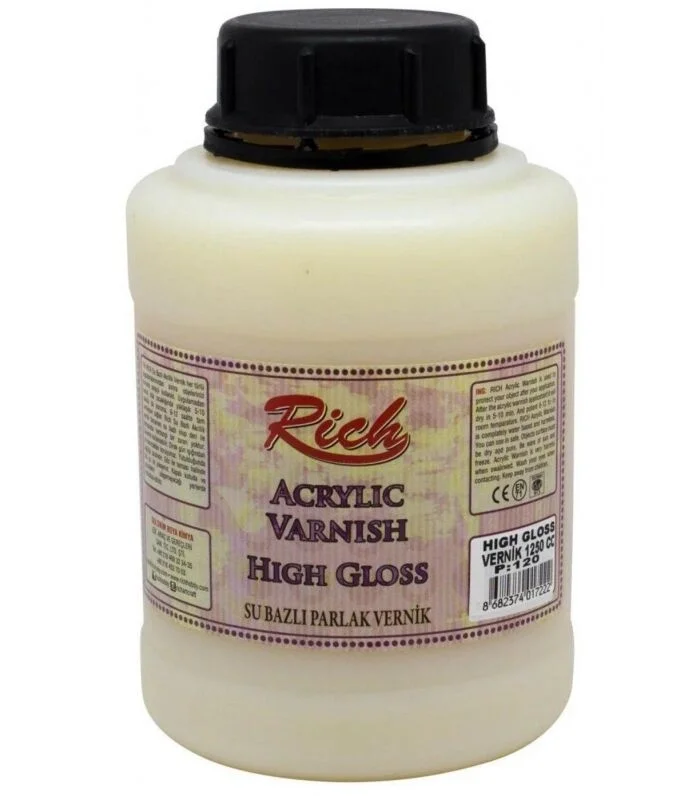 Rich Su Bazlı Vernik PARLAK (High Gloss Acrylic Varnish) 1250 cc.
