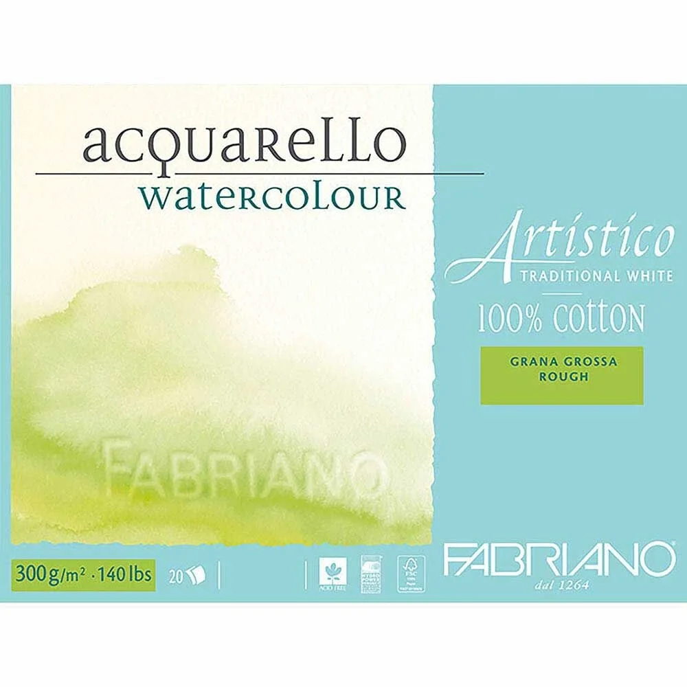 Fabriano Artistico Traditional White Sulu Boya Defteri Blok Rough - Kalın Doku 300 gr. 31x41 cm. 12 yaprak