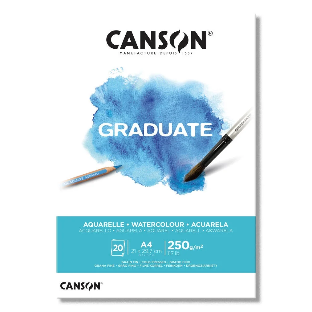 Canson Graduate Watercolour Sulu Boya Defteri Blok 250 gr. A4 20 yaprak
