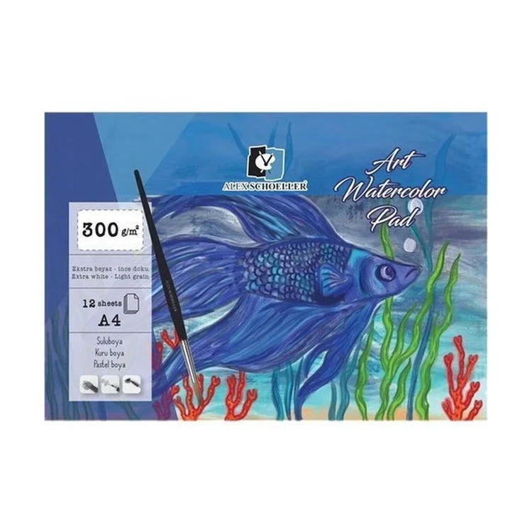 Alex Schoeller Art Watercolour Pad Sulu Boya Defteri Blok 300 gr. A4 12 yaprak