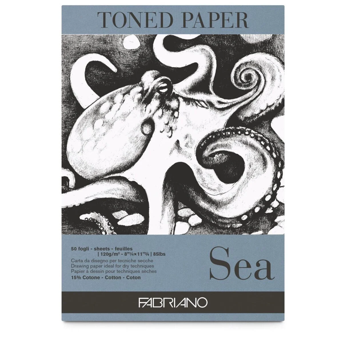 Fabriano Toned Paper Sea Eskiz Çizim Defteri Deniz Rengi 120 gr. A3 50 yaprak