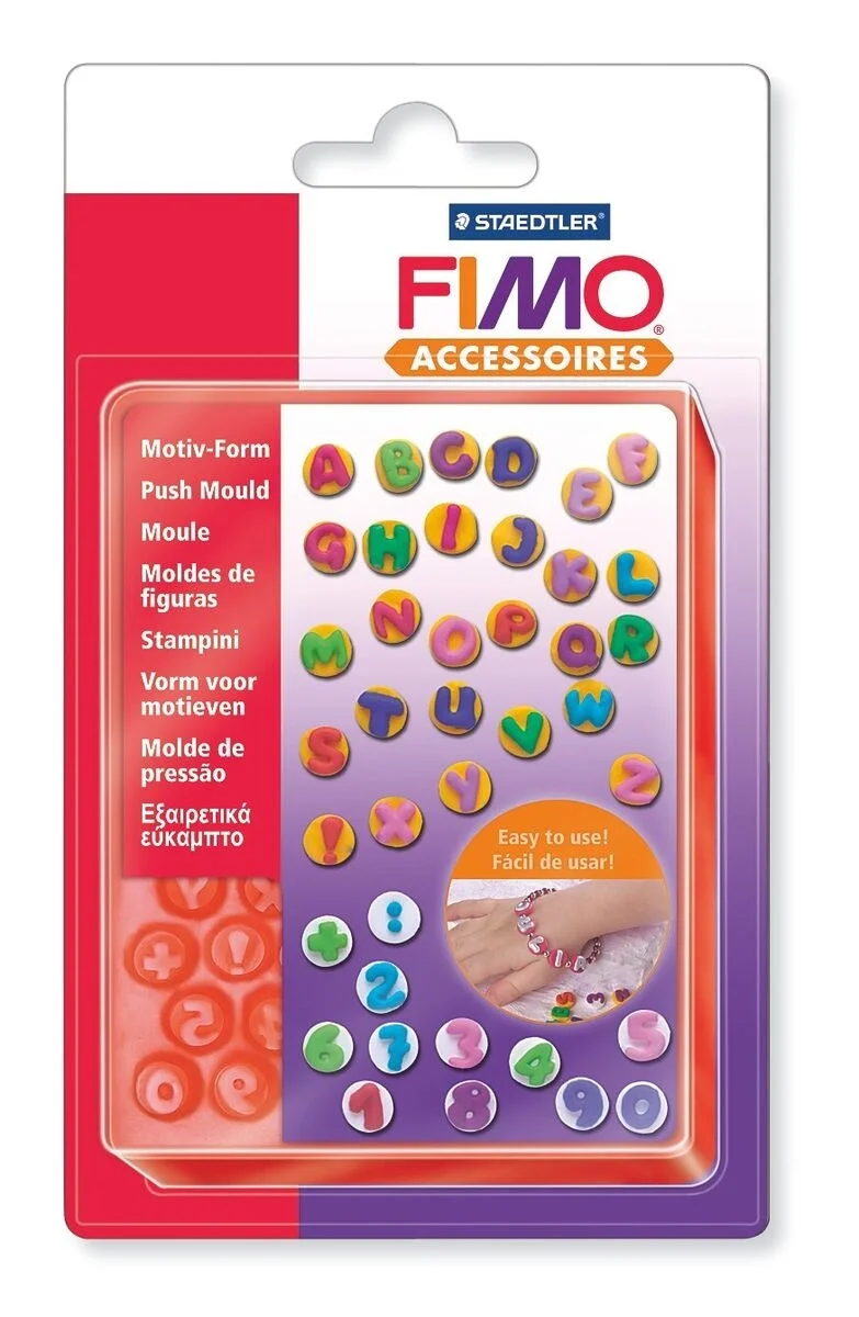 Staedtler Fimo Push Mould Esnek Silikon Polimer Kil Kalıbı HARFLER VE SAYILAR