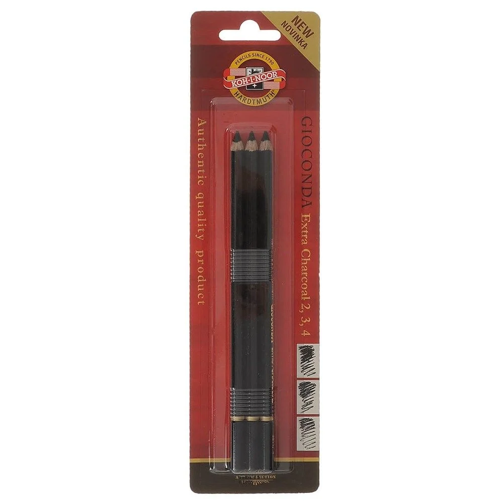 Koh-i Noor Gioconda Extra Charcoal Kömür Füzen Kalem Seti 3'lü