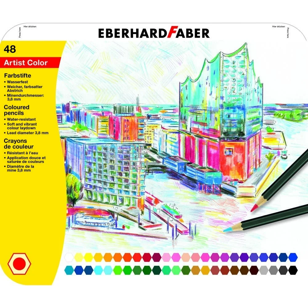 Eberhard Faber Artist Color Kuru Boya Kalemi Seti 48 Renk Metal Kutu