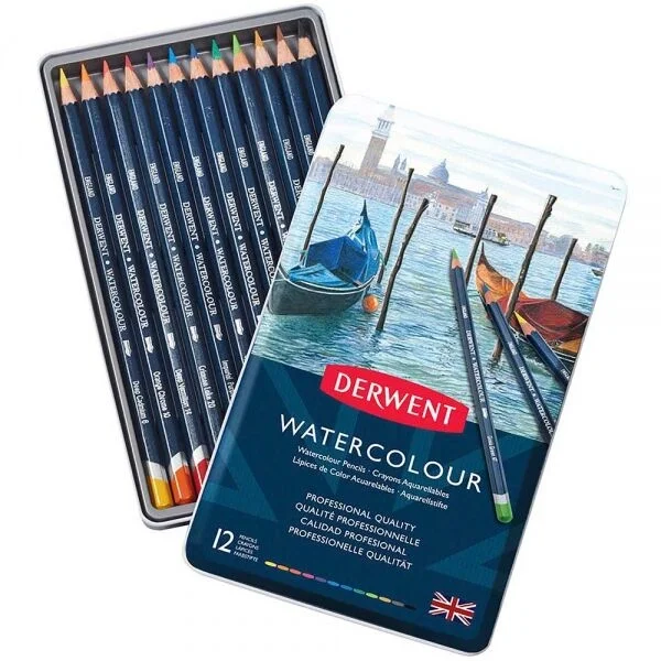 Derwent Watercolour Pencil Sulu Boya Kalemi Seti 12&prime;li Teneke Kutu