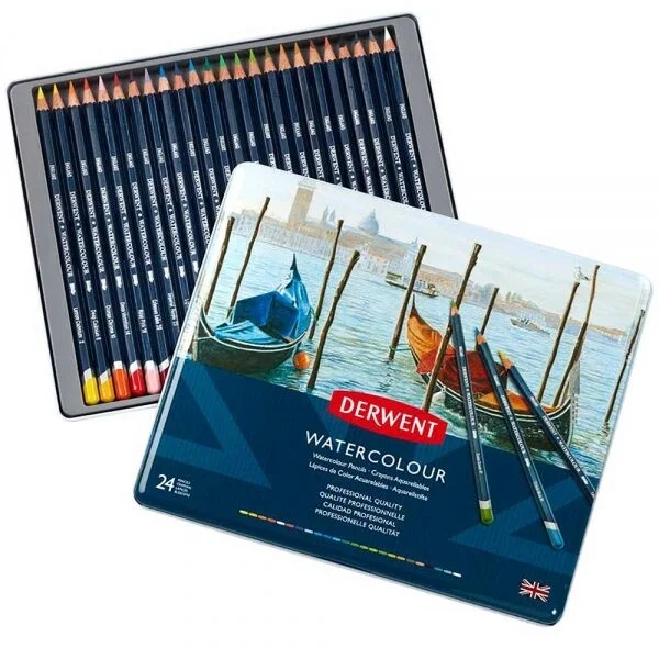 Derwent Watercolour Pencil Sulu Boya Kalemi Seti 24&prime;lü Teneke Kutu