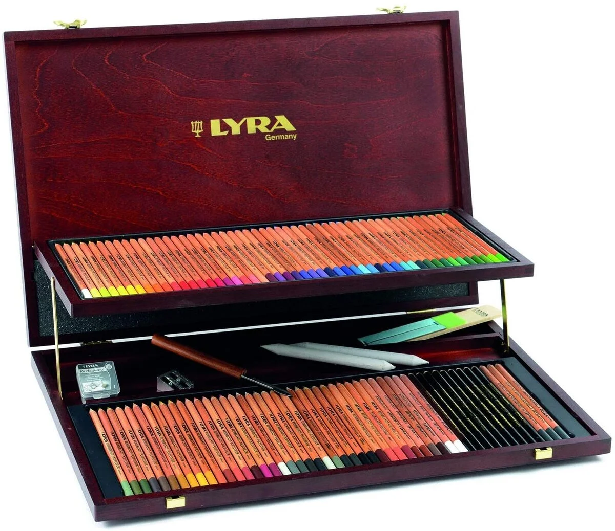 Lyra Rembrandt Artist Atelier Aquarell Boya Kalemi Seti 100 Renk + Aksesuarlar Ahşap Kutu