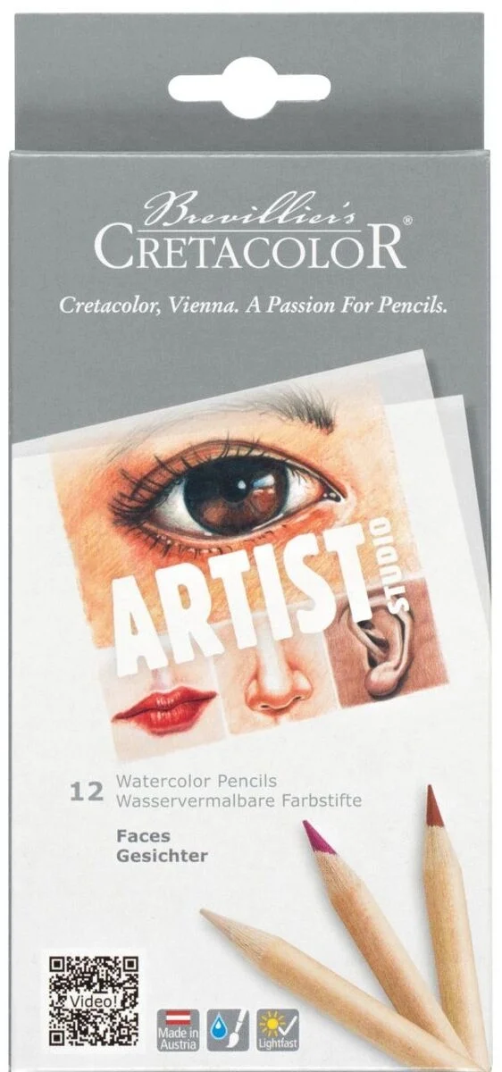 Cretacolor Artist Studio Watercolor Pencils FACES Set 12 Renk Sulandırılabilir Portre Çizim Kalemi Seti