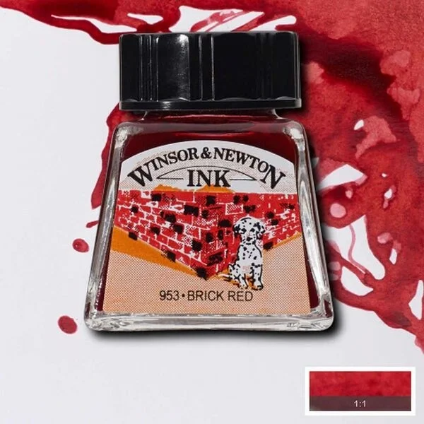 Winsor & Newton Drawing Ink Çizim Mürekkebi 14 ml. 040 Brick Red