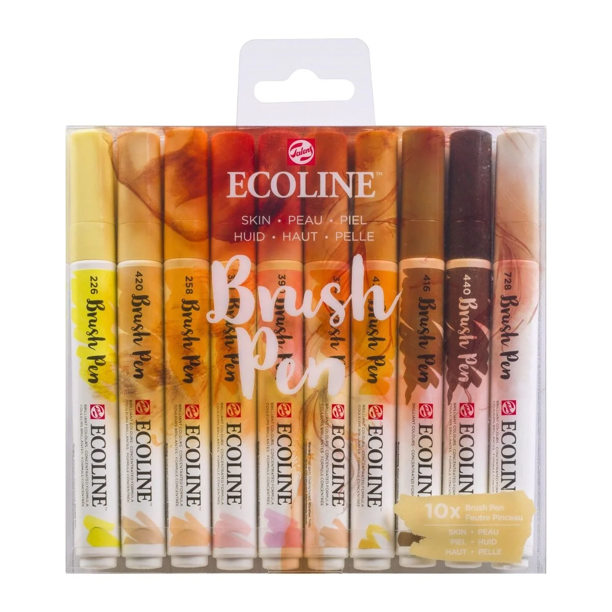 Talens Ecoline Brush Pen Fırça Uçlu Kalem Seti 10 Renk SKIN COLOURS