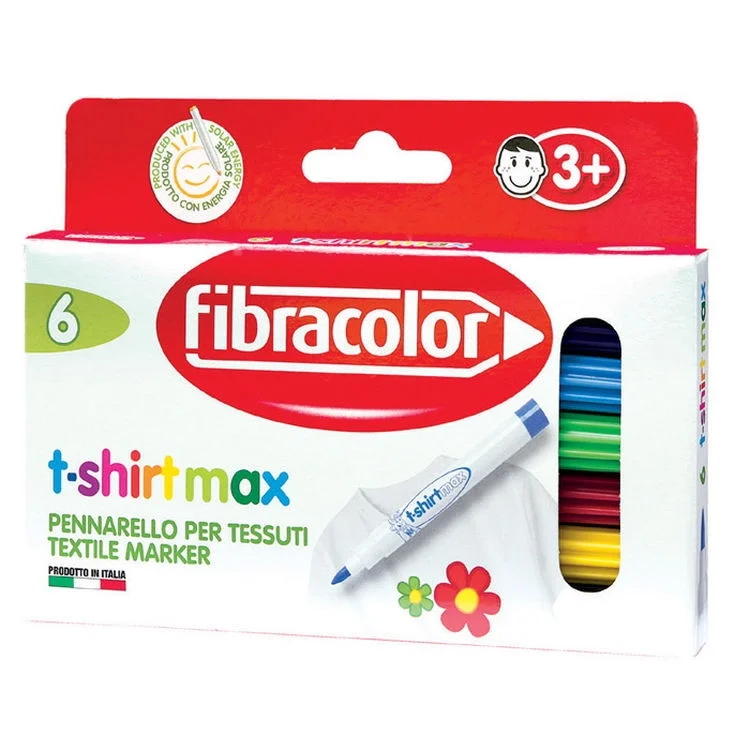 Fibracolor T-shirtmax Kalıcı Tekstil Kumaş Boyama Kalemi Seti 6 Renk