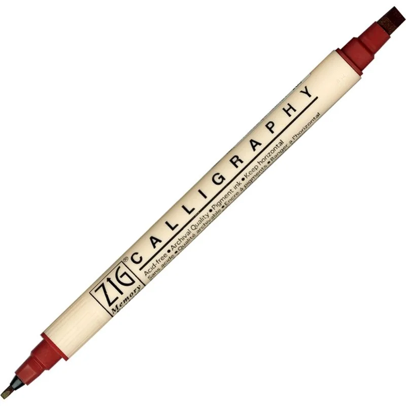 Zig Calligraphy Çift Uçlu Kaligrafi Kalemi 2 mm. + 5 mm. 203 Antique Burgundy