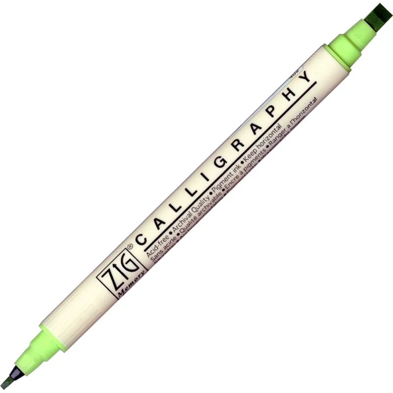 Zig Calligraphy Çift Uçlu Kaligrafi Kalemi 2 mm. + 5 mm. 402 Kiwi