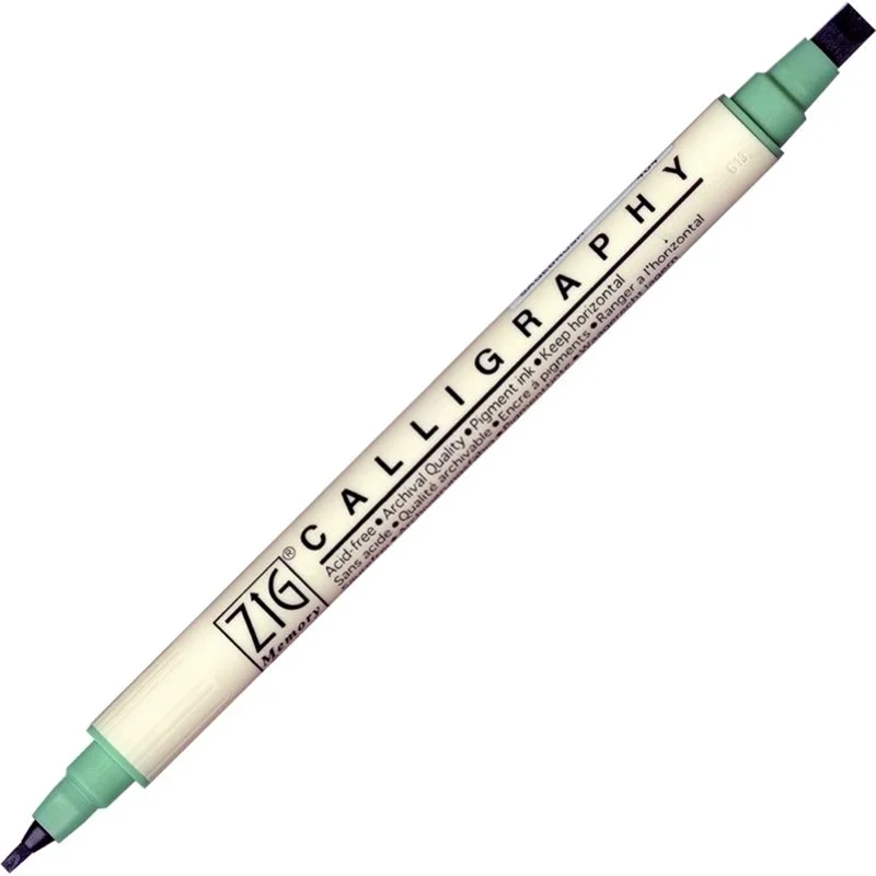 Zig Calligraphy Çift Uçlu Kaligrafi Kalemi 2 mm. + 5 mm. 404 Sage Brush