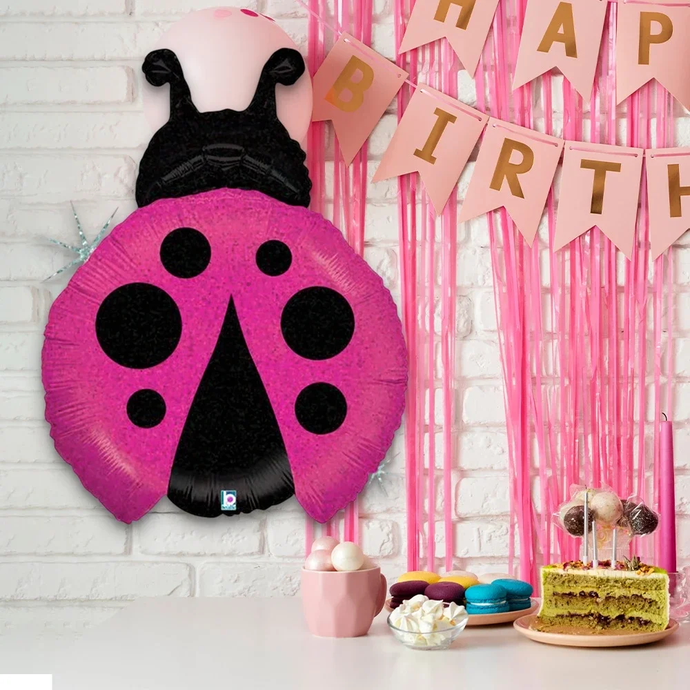 Little Lady Bug Magenta Holographic Grabo Folyo Balon 27"