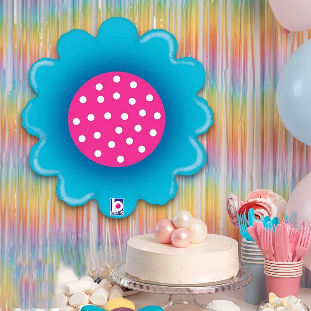 Spring Flower Blue Grabo Folyo Balon 18"