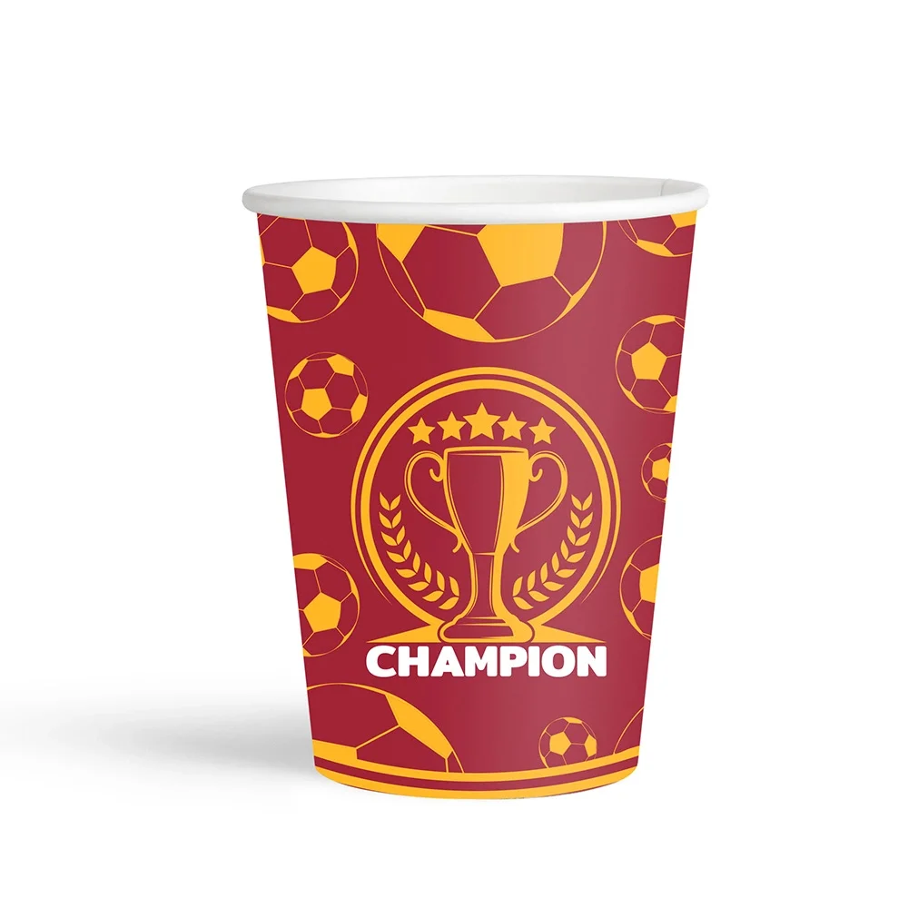 Champion Sarı Kırmızı Karton Bardak 8oz