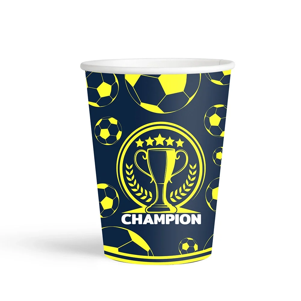 Champion Sarı Lacivert Karton Bardak