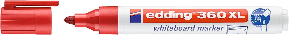 Edding 360 XL Whiteboard Marker Doldurulabilir Yazı Tahtası Kalemi Kırmızı