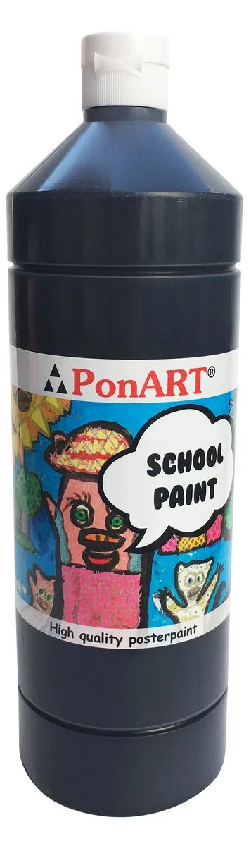 Ponart School Paint Tempera Boya 1000 ml. PSP-2260 SİYAH
