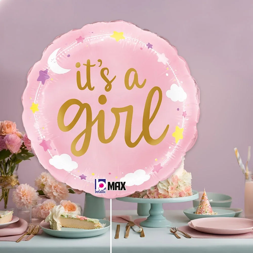 It's A Girl Stars & Clouds Grabo Folyo Balon 18"