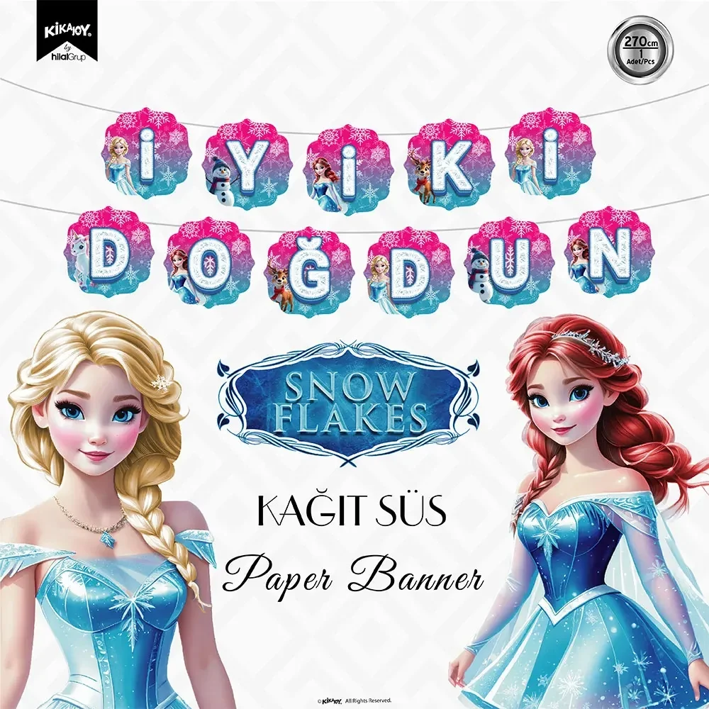 Snowflakes İyi ki Doğdun Harf Afiş