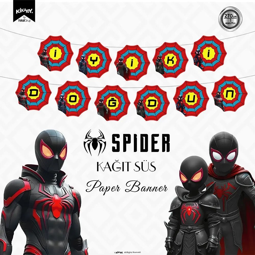 Spider İyi ki Doğdun Harf Afiş