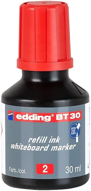 Edding BT30 Whiteboard Marker Ink Yazı Tahtası Kalemi Mürekkebi 30 ml. KIRMIZI
