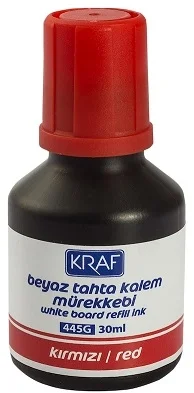 Kraf Beyaz Tahta Kalemi Mürekkebi 30 ml. KIRMIZI