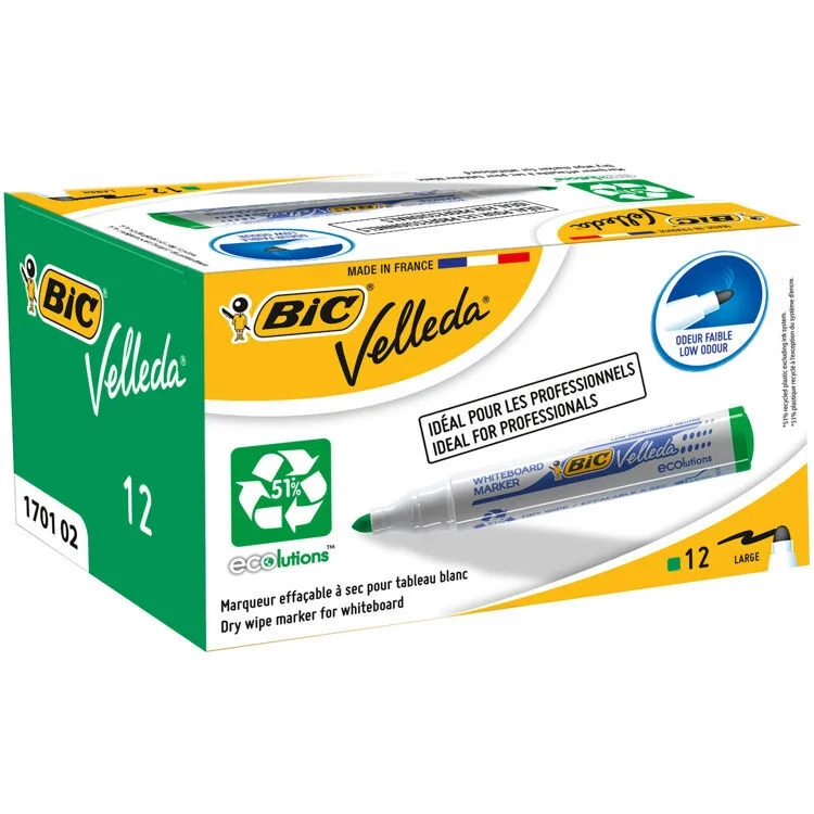 Bic Velleda 1701 Beyaz Tahta Kalemi Yeşil 12'li Kutu