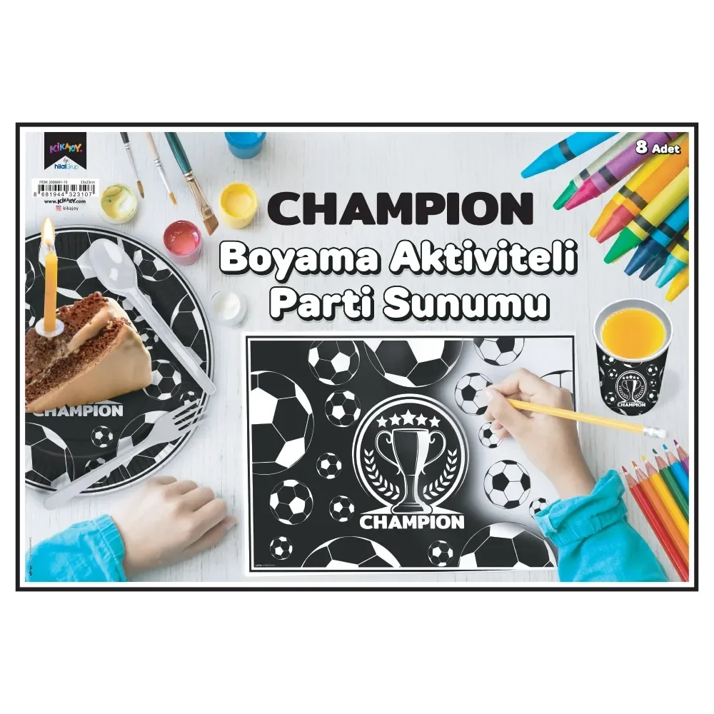 Champion Siyah Beyaz Boyama Aktiviteli Parti Sunumu