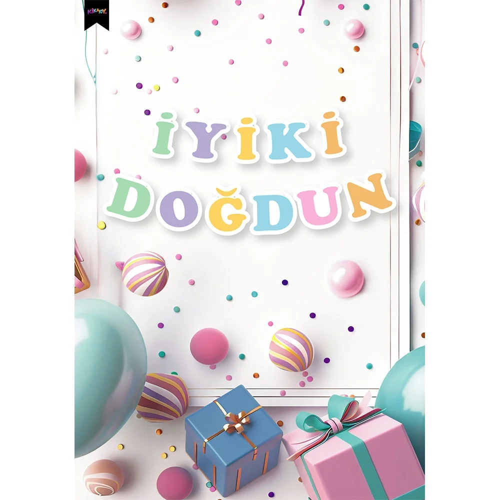 İyi ki doğdun Harf Afiş -Makaron Renkler-